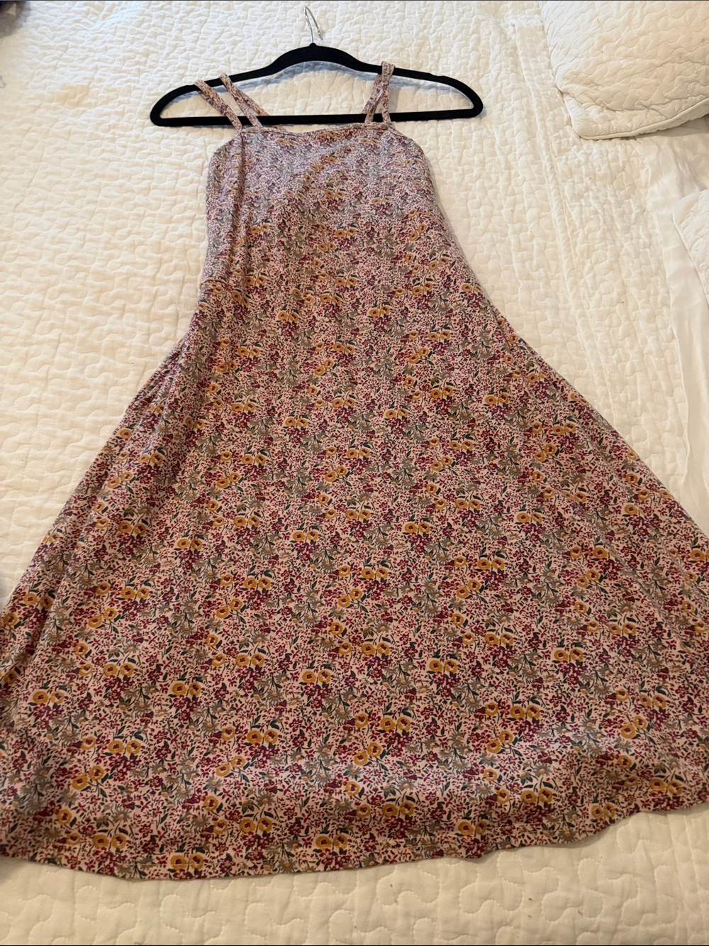 Floral Spaghetti-Strap Mini Dress in Mauve, Green, Burgundy, Gold